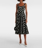 Dolce&Gabbana Polka-dot cotton poplin corset dress