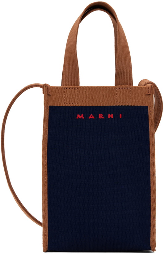 Photo: Marni Navy & Brown Nano Messenger Bag