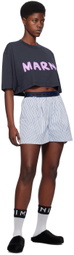 Marni Navy Cropped T-Shirt