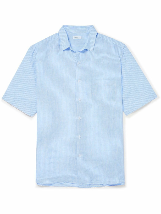 Photo: Sunspel - Striped Linen Shirt - Blue