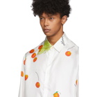 Casablanca SSENSE Exclusive White Silk Encore Les Oranges Long Sleeve Shirt