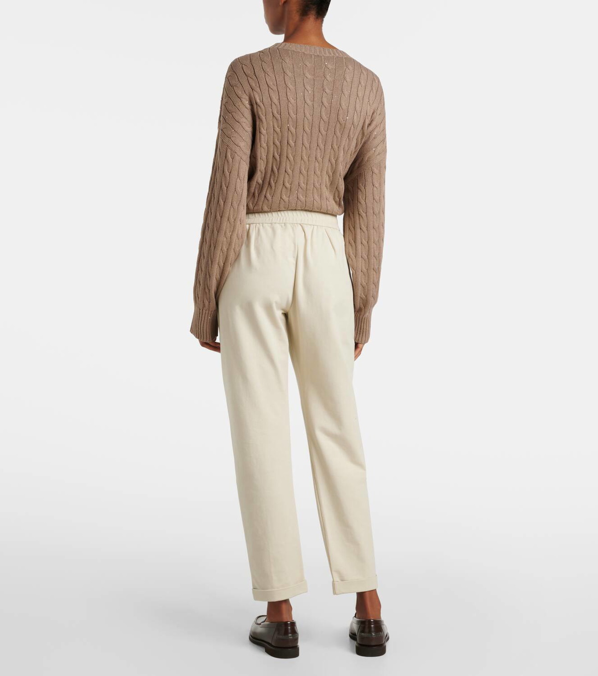 Brunello Cucinelli Cotton jersey cropped sweatpants