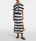 Eres Bateau striped knitted cotton-blend midi skirt