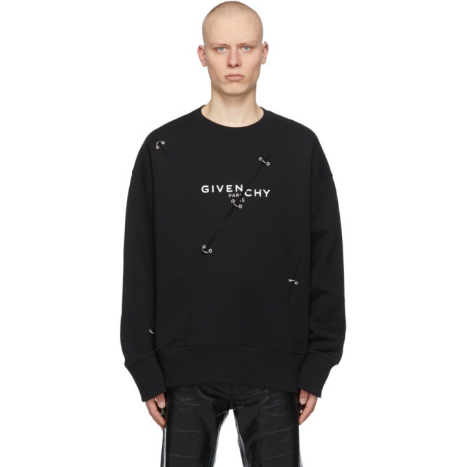 Photo: Givenchy Black Oversized Metal Detailing Sweatshirt