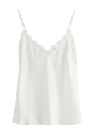 Simone PÉRÈLE Love Me Lace-trim Silk-satin Camisole top Ivory