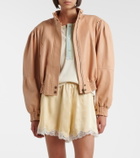 Chloé Scarf-detail cropped leather jacket