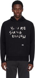 Izzue Black Slogan Knit Hoodie