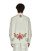 Bode Russe Floral Long Sleeve Shirt White