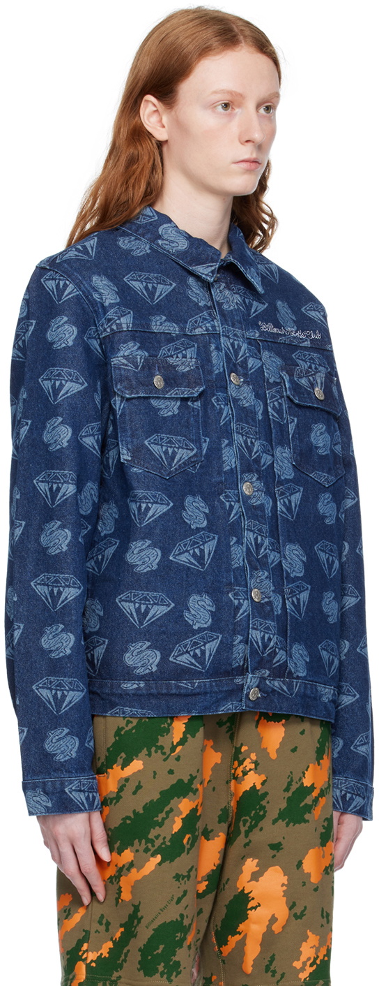 Billionaire Boys Club Navy Printed Denim Jacket