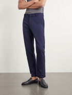 Barena - Slim-Leg Crinkled Cotton-Blend Trousers - Blue