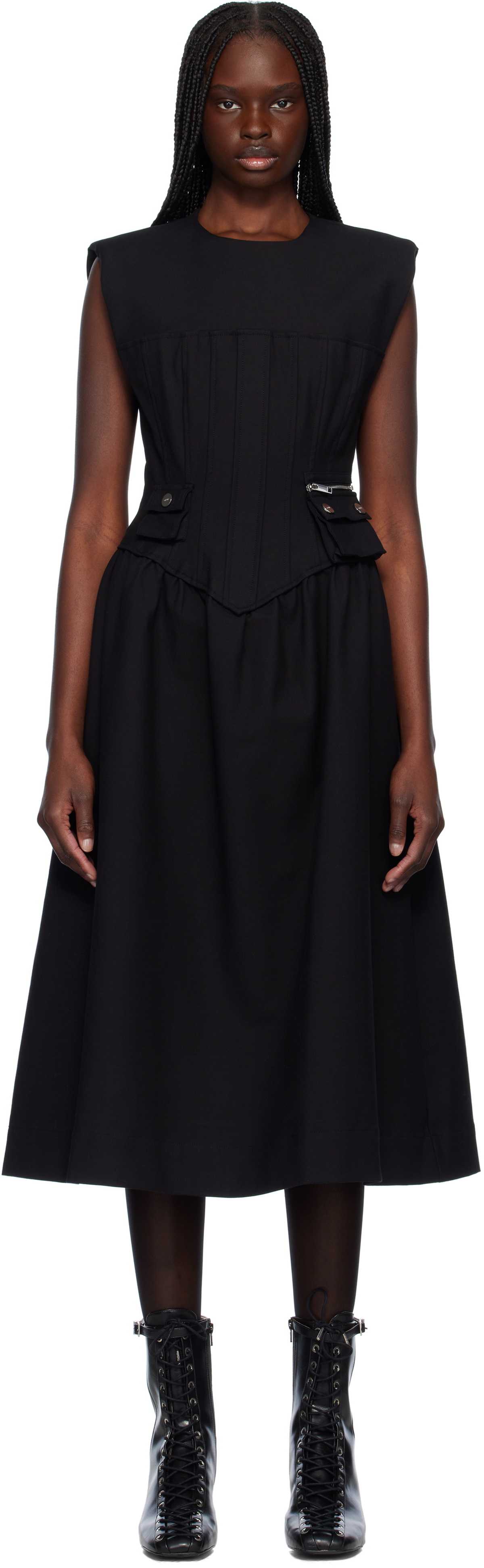 ★Ganni★ Botanical Jacquard Strap Midi One Piece Peacoat F9 Ganni Botanical Jacquard Strap Midi Dress Peacoat In Navy