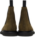 Common Projects Khaki Classic Waxed Suede Chelsea Boots