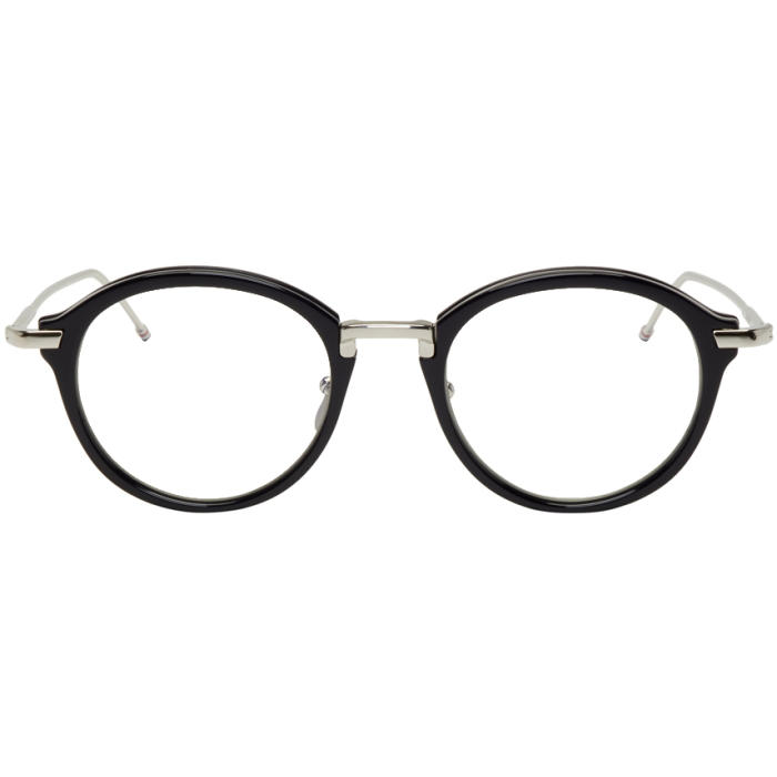 Thom Browne Navy and Silver TB-011 Glasses