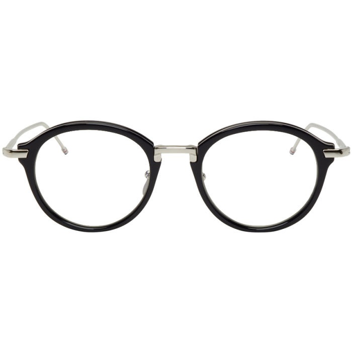 Photo: Thom Browne Navy and Silver TB-011 Glasses