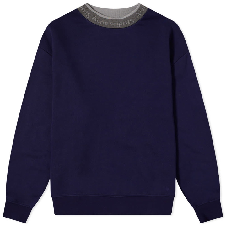 Photo: Acne Studios Fulton Reverse Logo Rib Crew Sweat