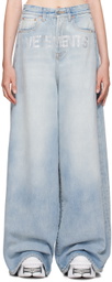 VETEMENTS Blue Crystal Big Shape Jeans