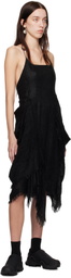 HYEIN SEO Black Fringed Crescent Midi Dress