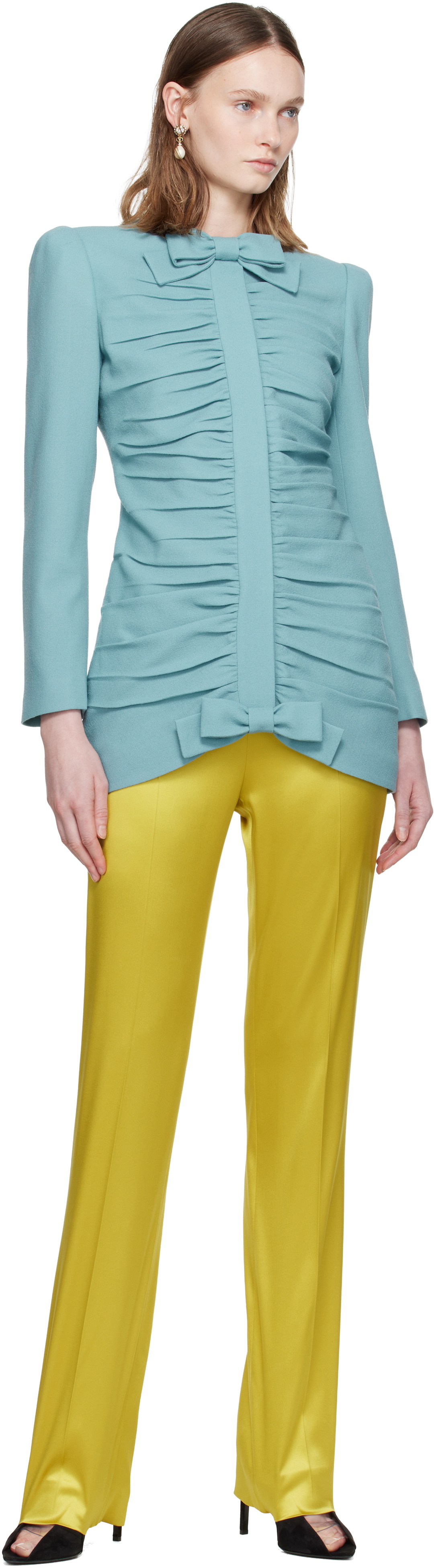 Valentino Blue Crispy Light Wool Jacket
