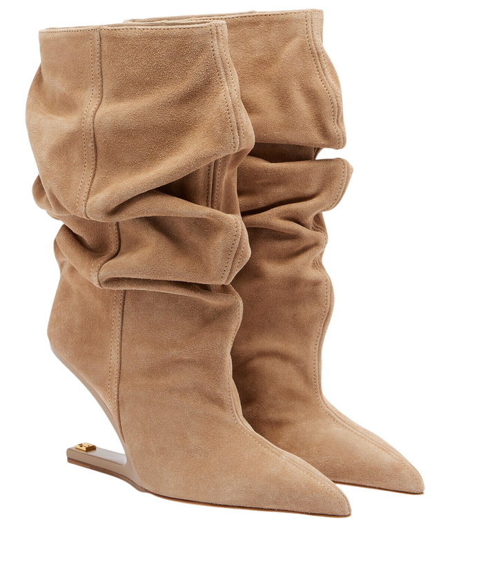 Photo: Balmain No-Wedge suede ankle boots