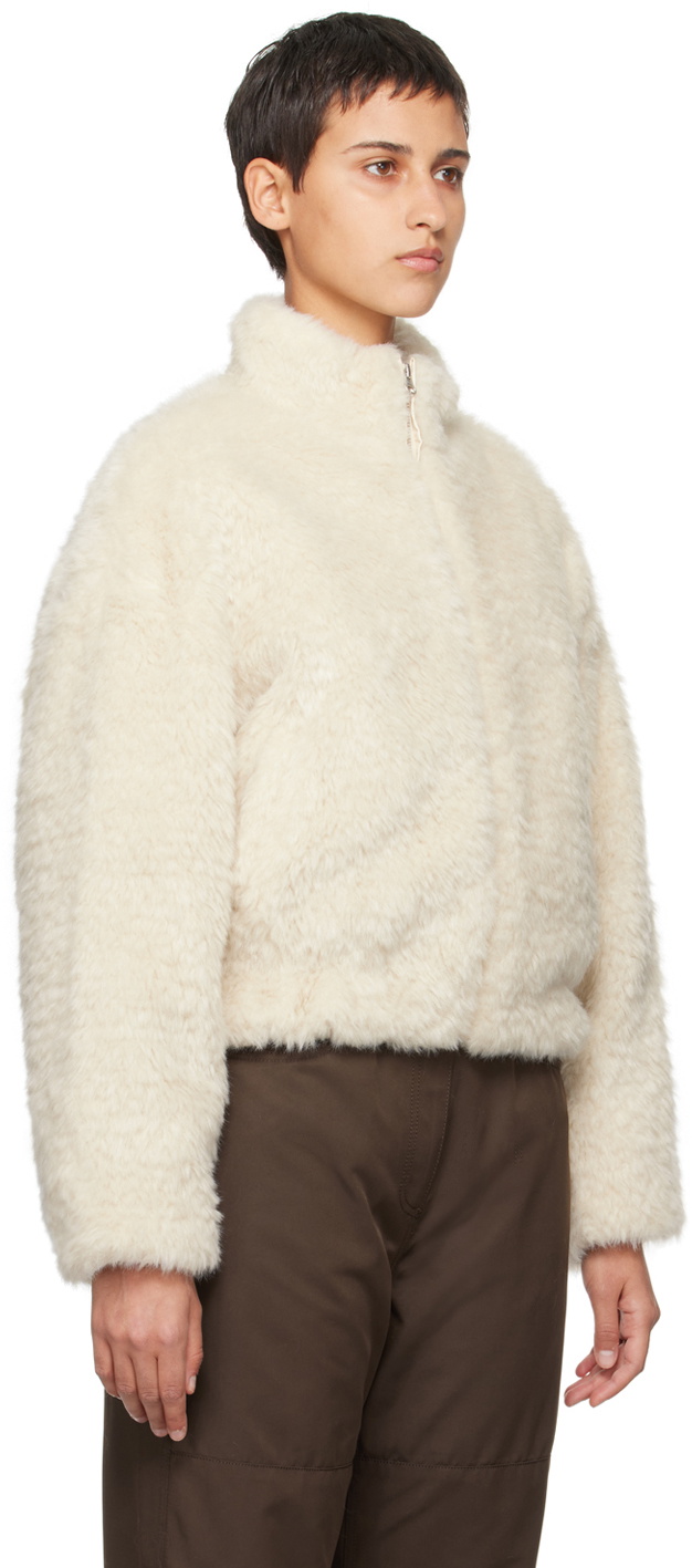 AMOMENTO Off-White Hairy Faux-Fur Jacket AMOMENTO