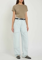 Agolde Adine Shrunken Cotton T-shirt Light Brown