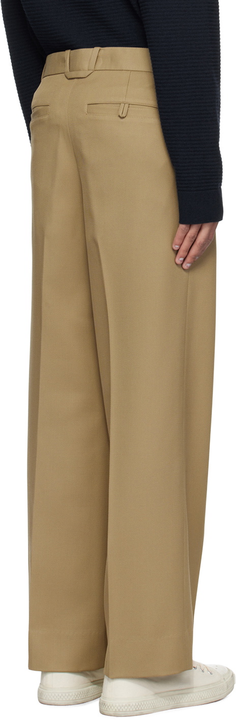 Solid Homme Beige Wide-Leg Trousers Solid Homme