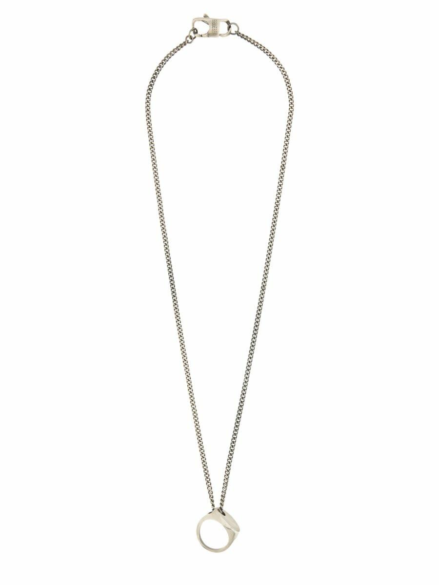 ネックレス・ペンダント Mm6 By Maison Margiela Dangle Necklace With Faux-Pearl MM6 Maison Margiela Silver Pearl Necklace MM6 Maison Margiela