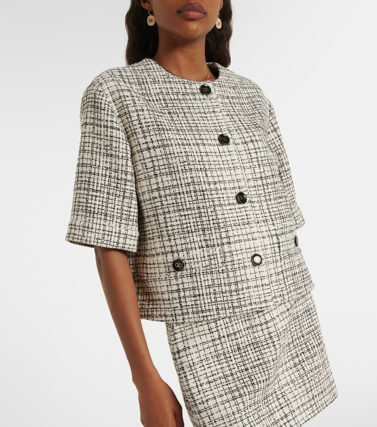 Valentino Cotton-blend tweed jacket