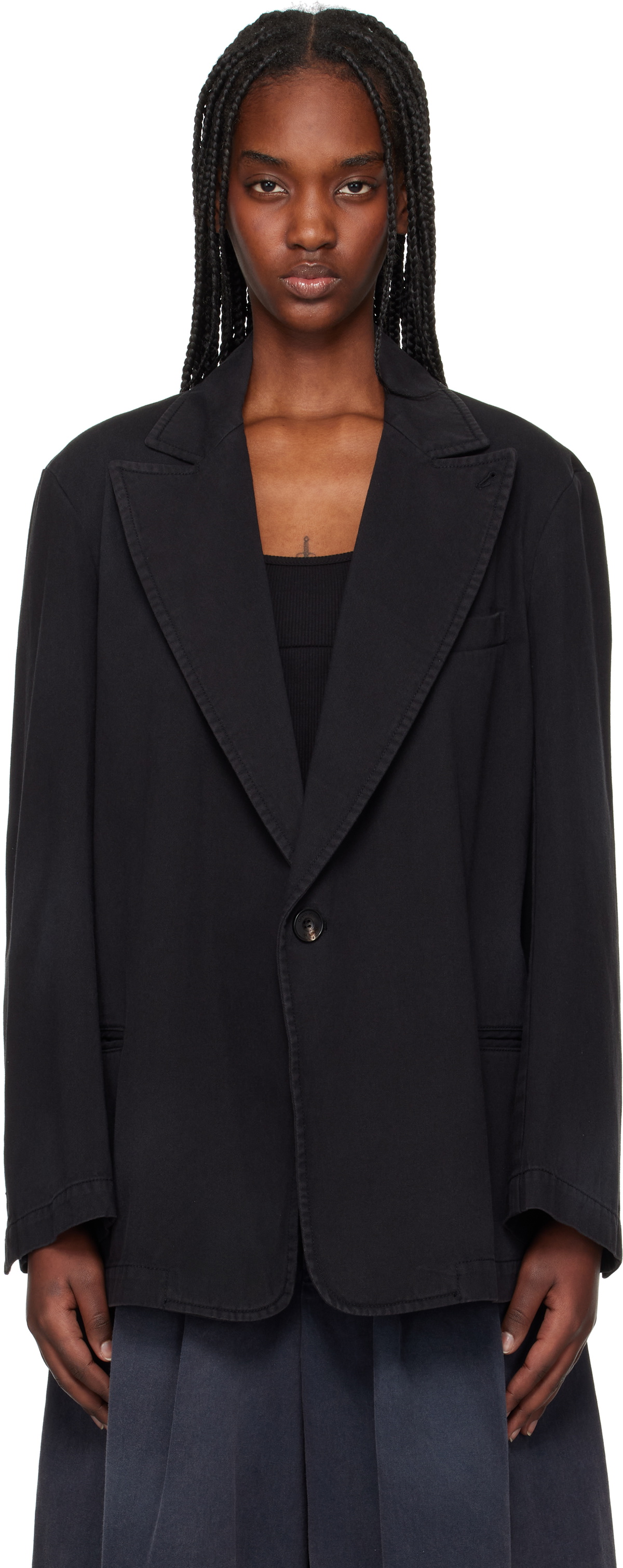 OPEN YY Black Motorcycle Trench Coat OPEN YY