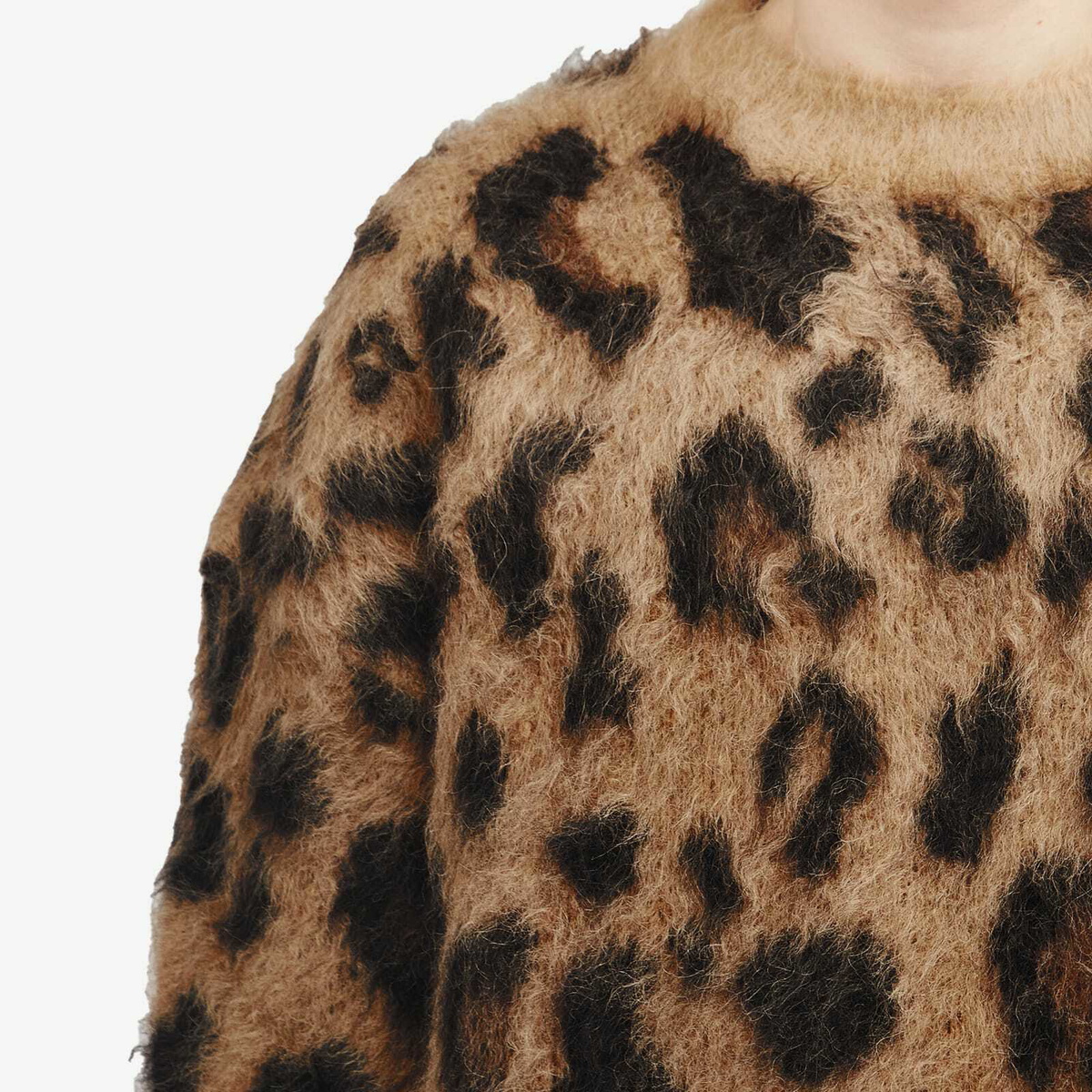 Cole Buxton Men's Leopard Knit Sweatshirt in Leopard Print
