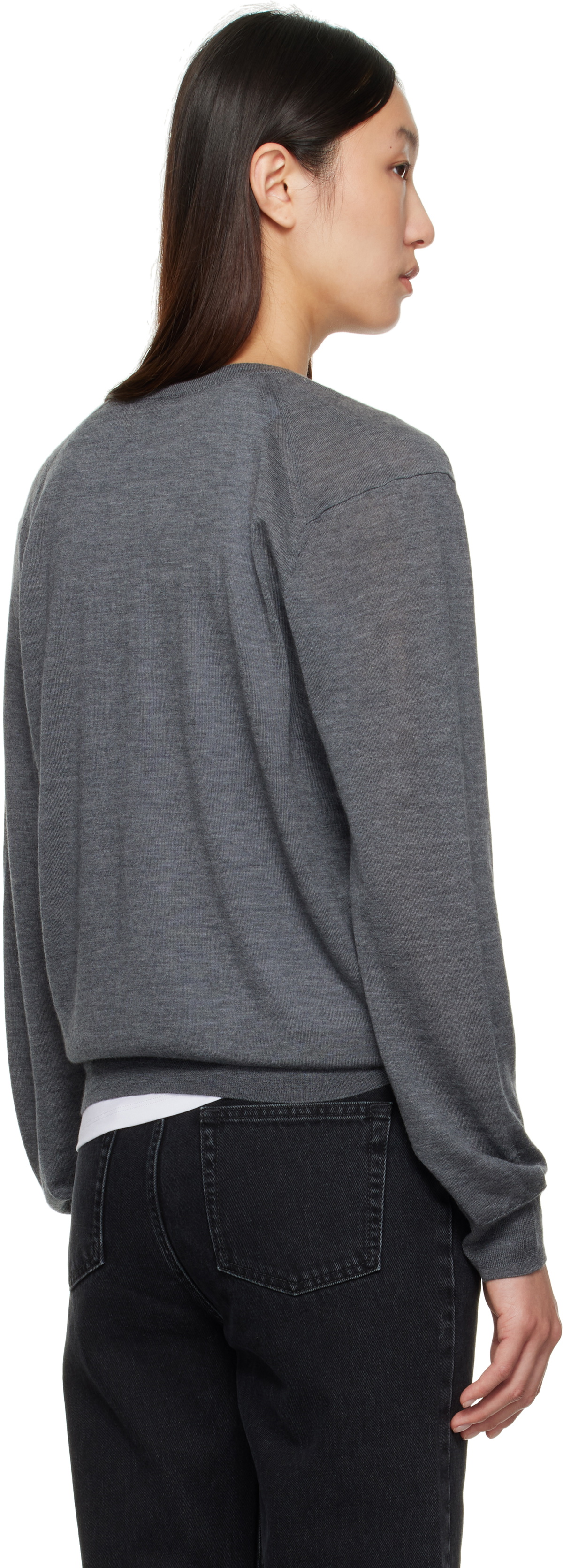 Loulou de Saison Gray Julio Cashmere Sweater