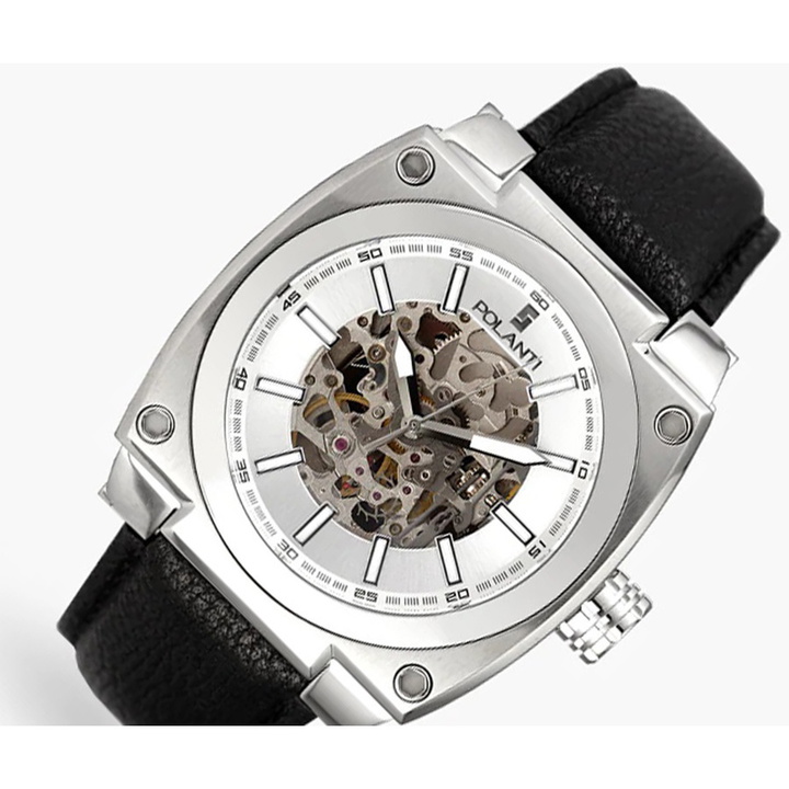 Photo: Polanti Torque Ii Auto Black Dial Mens Watch PLT2002LB-SV