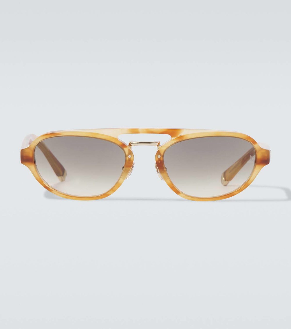 Brunello Cucinelli Tortoiseshell-effect browline sunglasses
