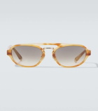 Brunello Cucinelli Tortoiseshell-effect browline sunglasses