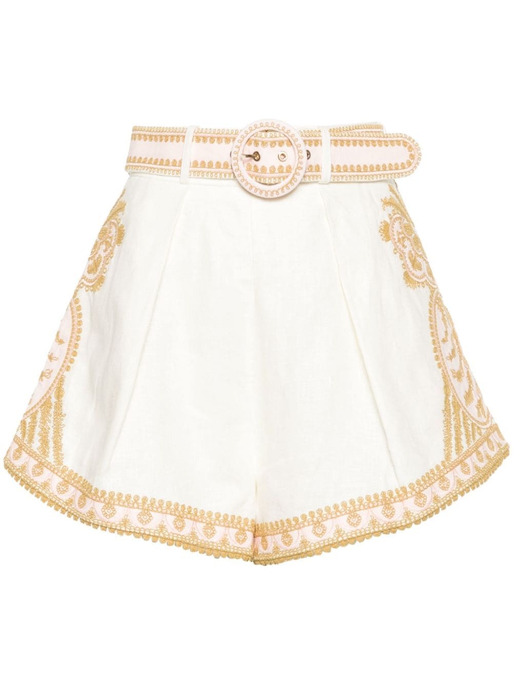 ショーツ ZIMMERMANN EMBROIDERED LINEN SHORTS ZIMMERMANN Embroidered linen shorts | THE OUTNET