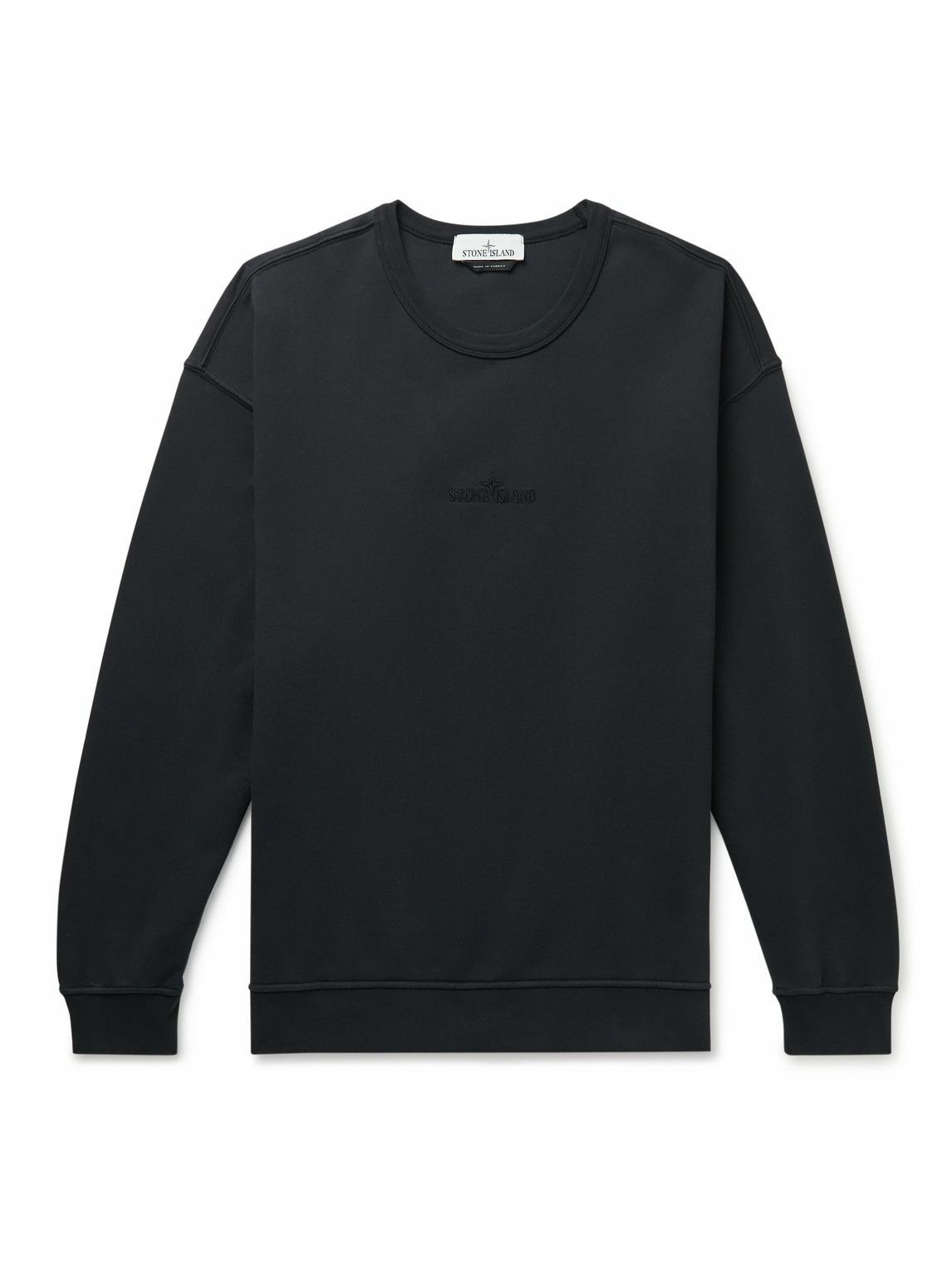 Stone island garment dyed crew sweat black online