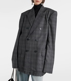 Balenciaga Checked double-breasted wool blazer