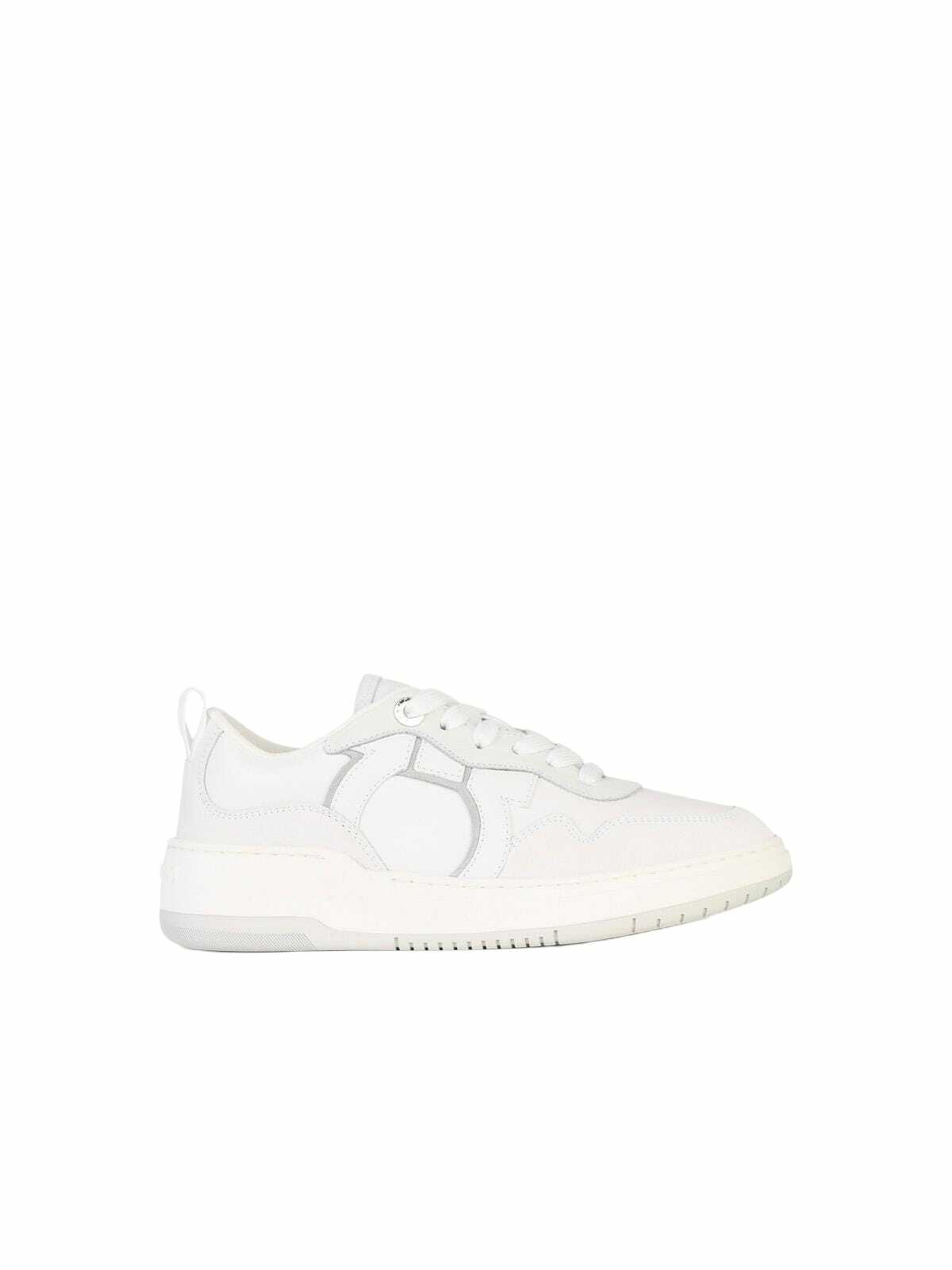 スニーカー Salvatore Ferragamo Dania' White Leather Sneakers Salvatore Ferragamo Dania Calfskin Leather Low-Top Sneakers