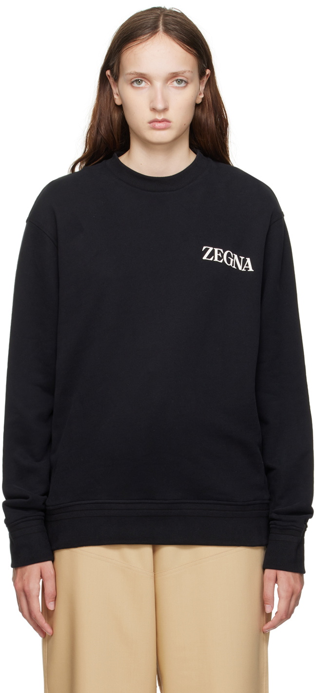 1150~ZZEGNA Wool Crew Neck Sweatshirt main image 1