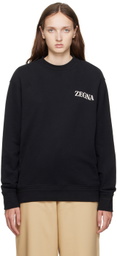 ZEGNA Black Crewneck Sweatshirt