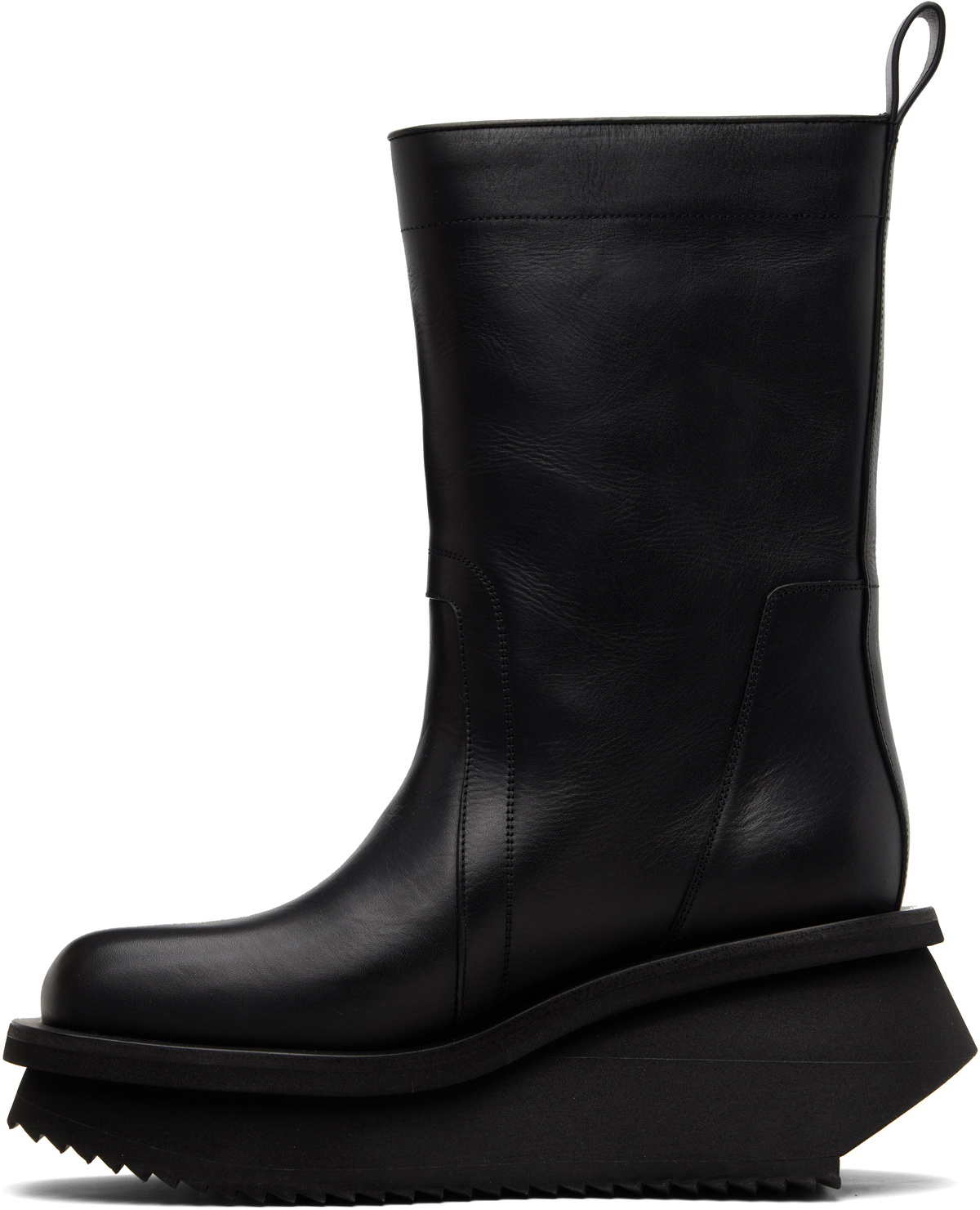 Rick Owens Black Low Factory Pull On Chelsea Boots