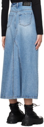 Juun.J Blue Faded Denim Maxi Skirt