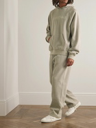 FEAR OF GOD ESSENTIALS - Straight-Leg Waffle-Knit Cotton-Blend Sweatpants - Gray