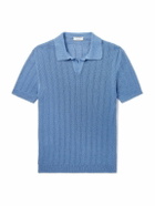 MILES LEON - Fabien Linen and Cotton-Blend Polo Shirt - Blue
