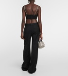 Area Heart crystal-embellished crop top