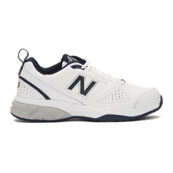 Photo: New Balance White and Navy 623v3 Sneakers