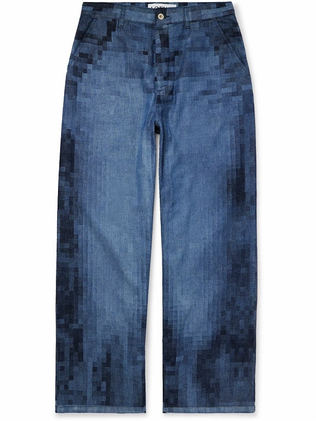 Photo: Loewe - Pixelated Straight-Leg Printed Jeans - Blue