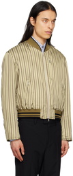 Dries Van Noten Multicolor Striped Bomber Jacket