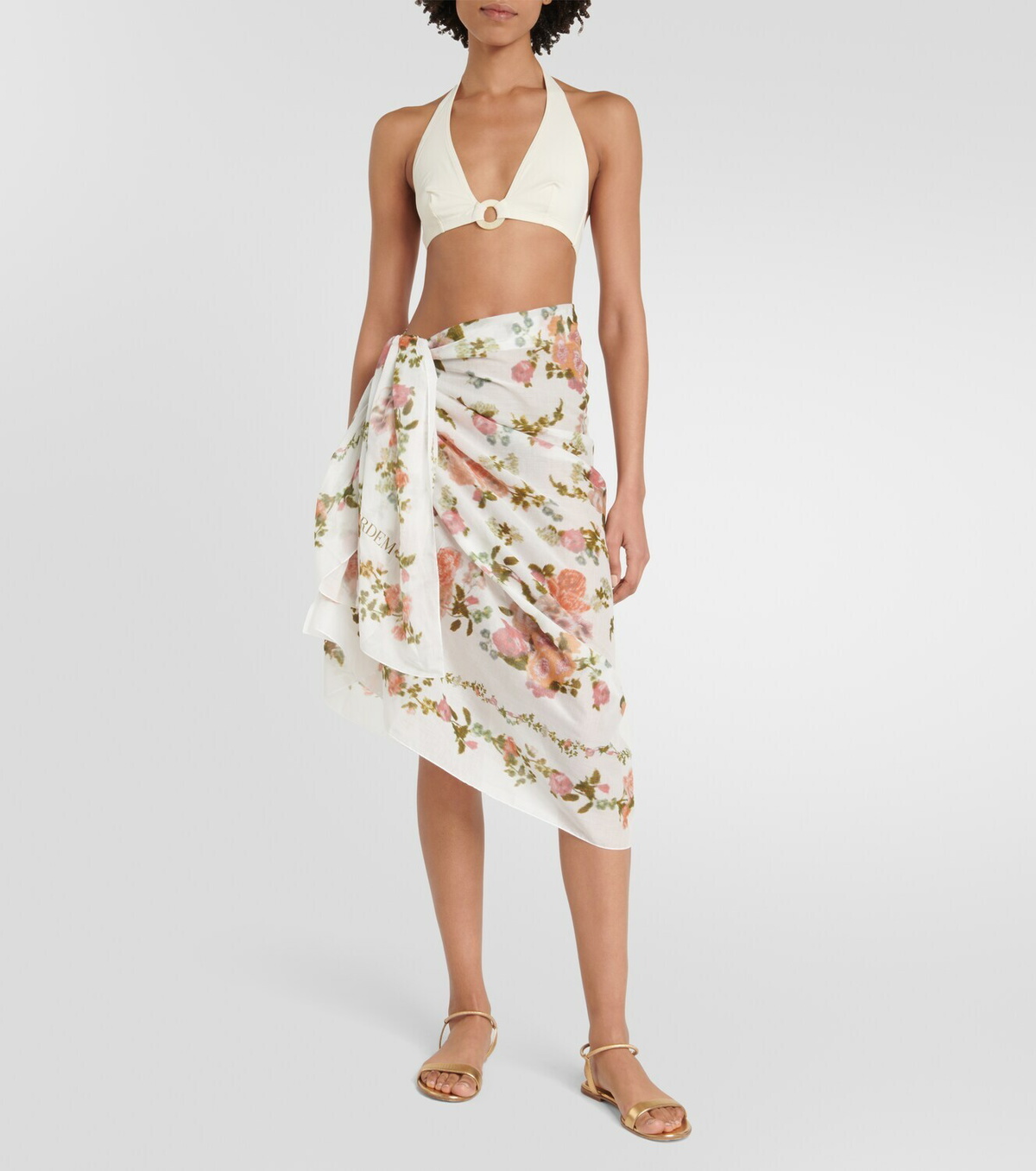Erdem Floral cotton voile beach cover-up Erdem