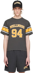 Sporty & Rich Gray & Orange 'Wellness 94' Rugby T-Shirt